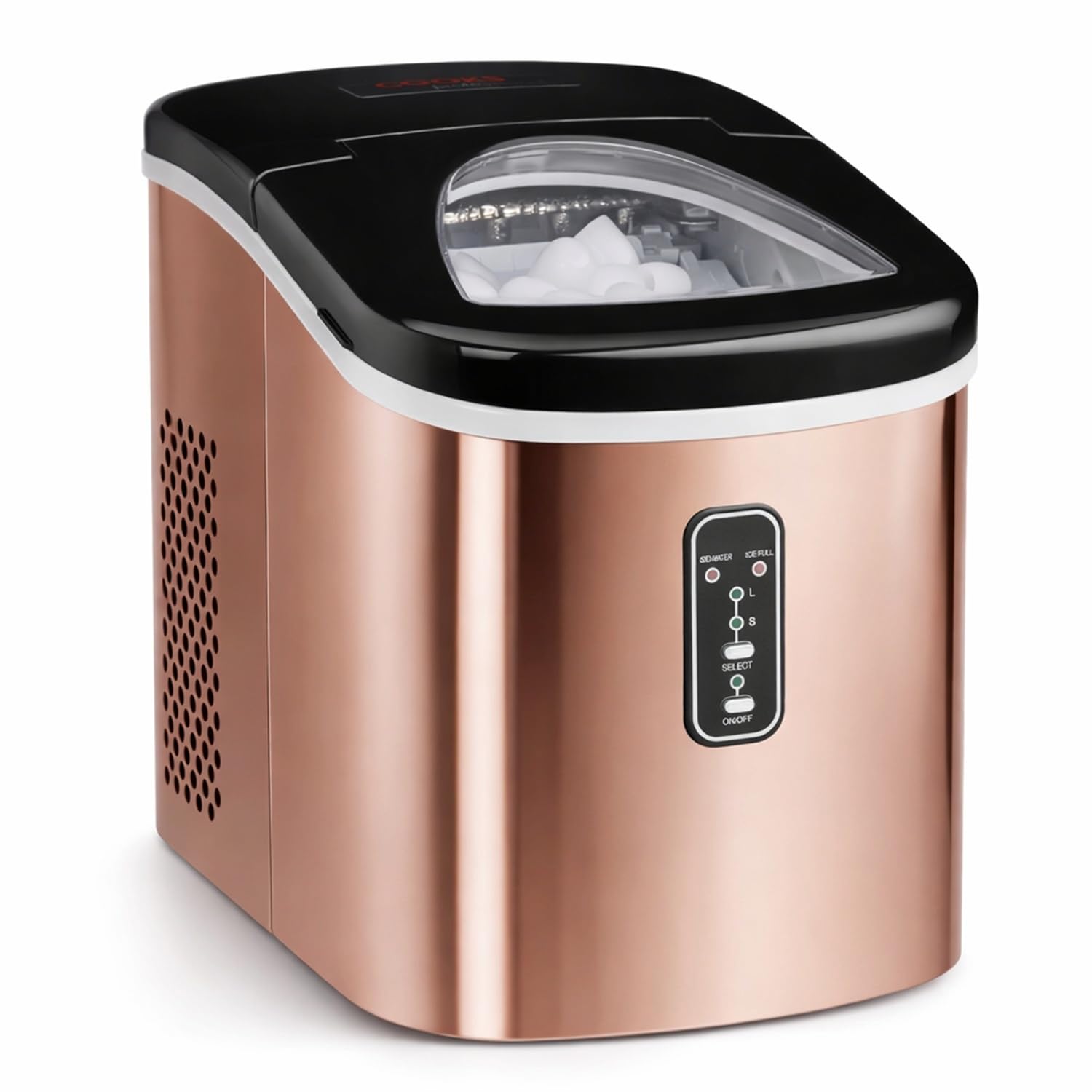 Cooks Professional 14KG Ice Maker Machine with Scoop | Countertop Ice Cube Maker for Home, Kitchen, Bar | Large Capacity 2.2L Water Tank | Quick and Easy with 2 Ice Size Options | No Plumbing | Copper โ image 1