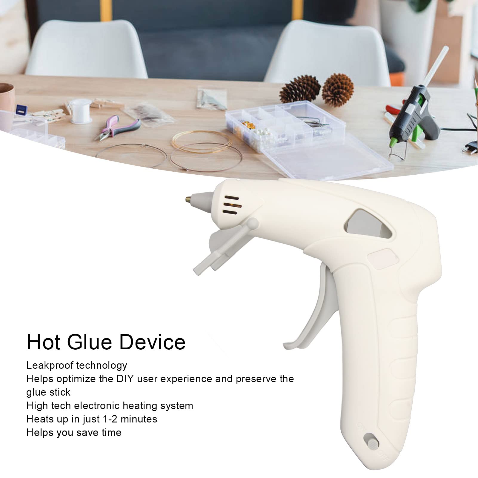 Hot Glue Device, 10W USB Rechargeable Foldable Mini Hot Glue Device Craft Supplies School Supplies For Kids Arts