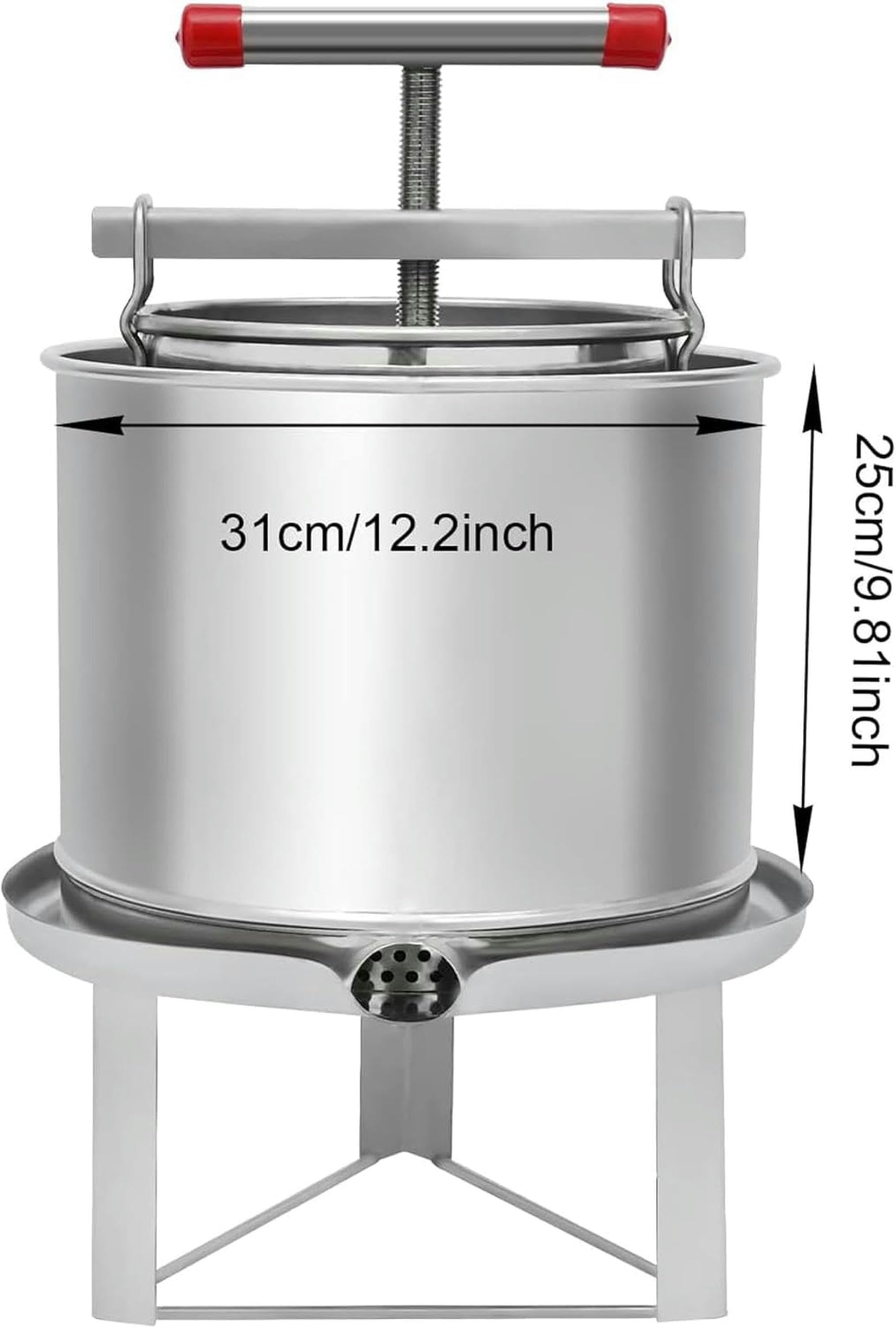Extractor de miel de 12 l, prensador de cera de abejas, extractor de miel manual para el hogar, máquina de apicultura, extractor de jugo de uva y fruta, equipo para hacer vino para granjas domésticas