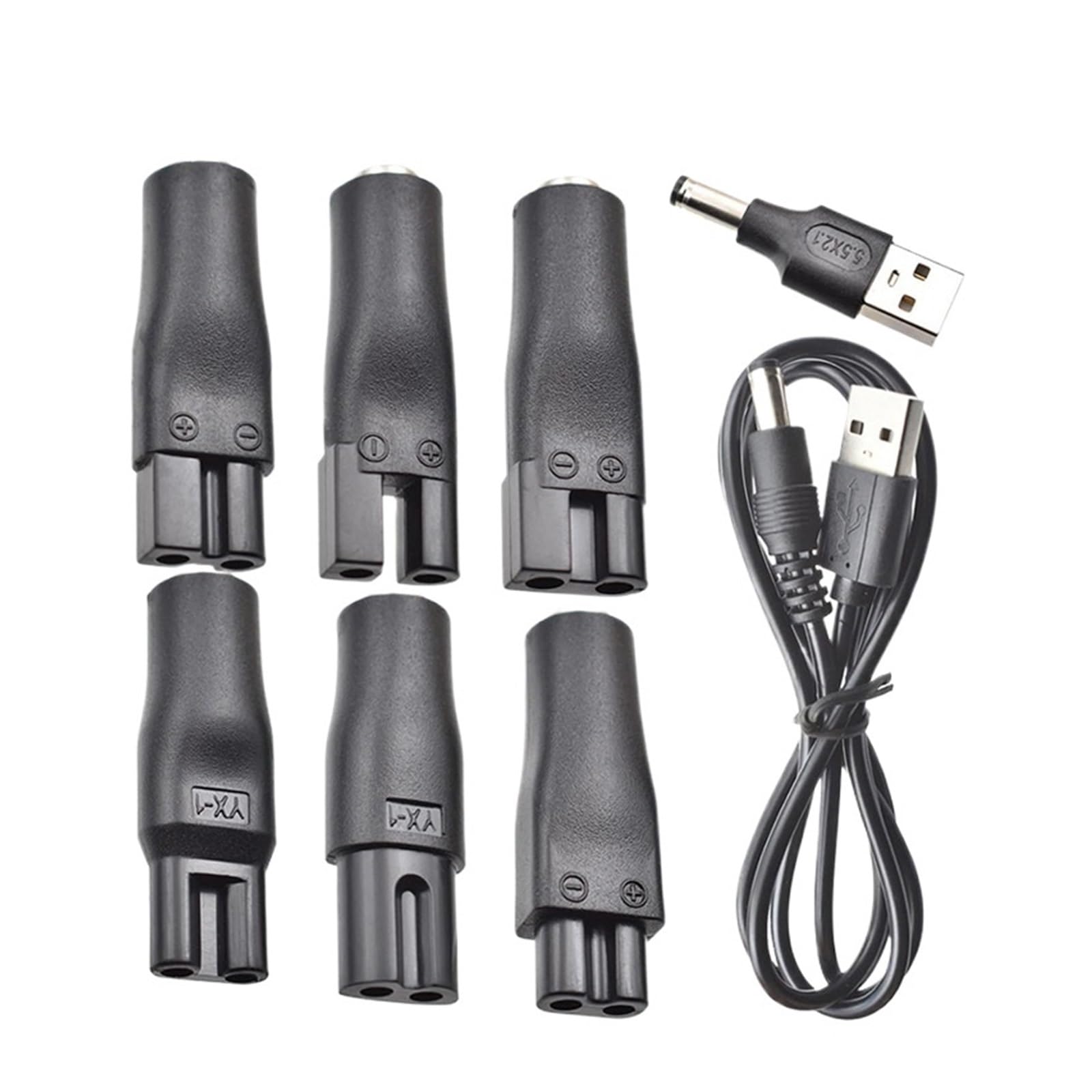 Chargeur 5V universel pour rasoir et tondeuse avec 8 adaptateurs USB DC