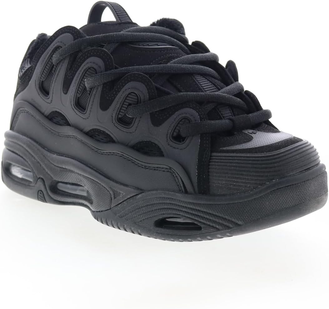 Osiris Men's D3 2001 Skate Shoe, Black/Black/Shearling, 9.5