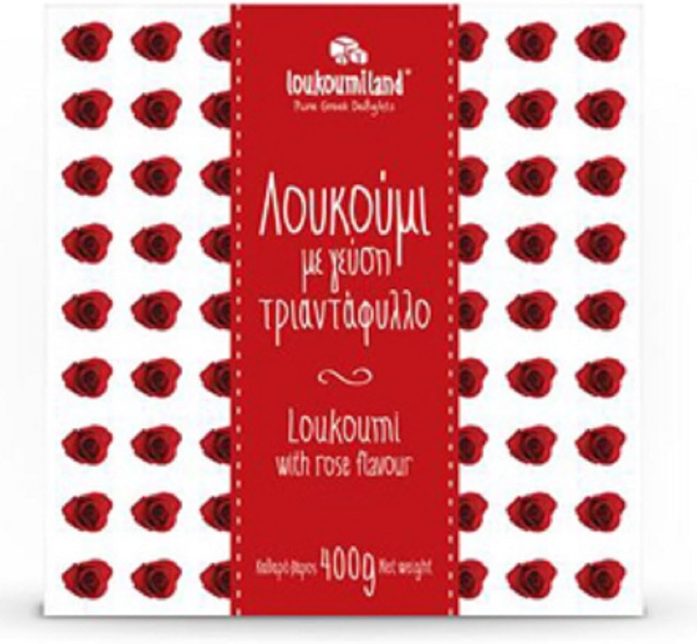 WASOTO Greek Delights Loukoumi, Rose Flavor, 400gr, Imported from Greece_AB