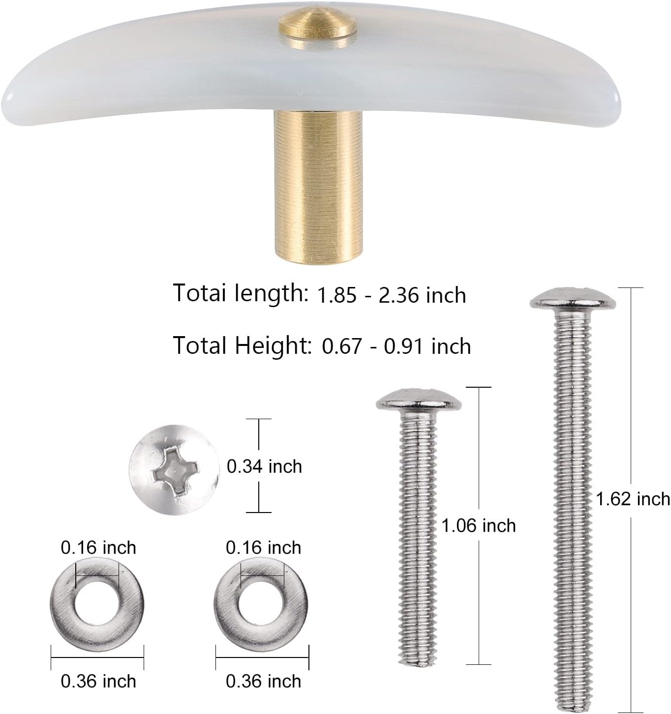 Rockcloud 4 PCS Moon Shaped Agate Pieces Drawer Knobs with Screws, Polished Crystal Stone Pull Handle for Dresser Cupboard Office Home Decor