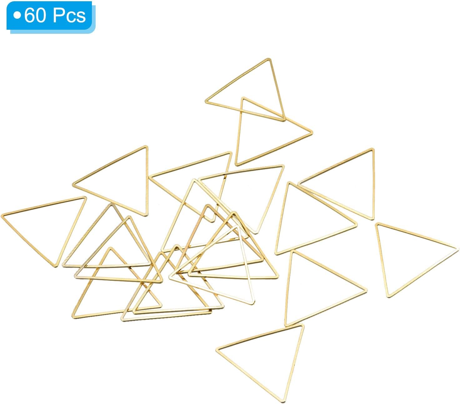 PATIKIL 60 Pcs Triangle Copper Beading Hoop Earrings for DIY Crafts Making (29mm, Gold) image 3