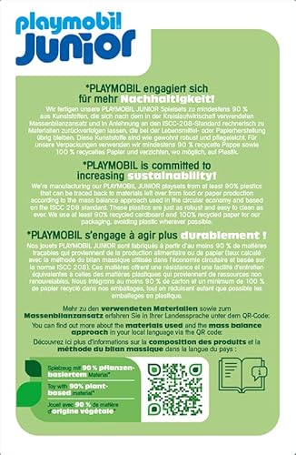 Playmobil 71699 Junior : Enfant avec Escargot à Bascule - Comprenant Une Figurine de Fille - Jouet fabriqué à partir de matière d'origine végétale - Dès 12 Mois