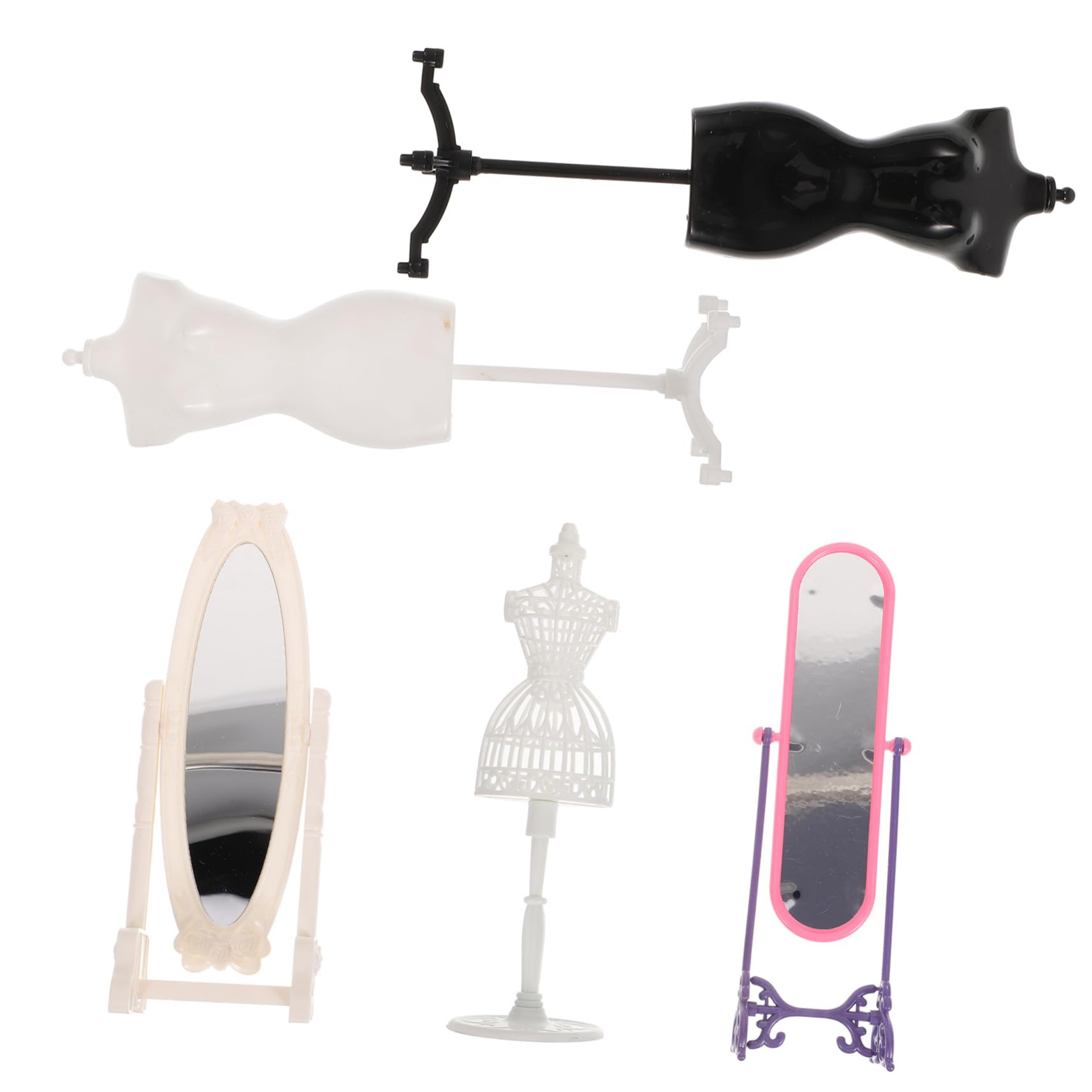 Gogogmee 1 Juego De Accesorios para Mini Casa Minimuñeca Ropa Y Accesorios Soporte para Vestido De Muñeca De Plástico