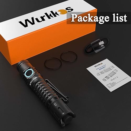 Miniatura 7 de Wurkkos FC12 - Linternas tácticas de alto lúmenes, linternas recargables de largo alcance de 345M, 2000 lúmenes, luz LED súper brillante, linterna