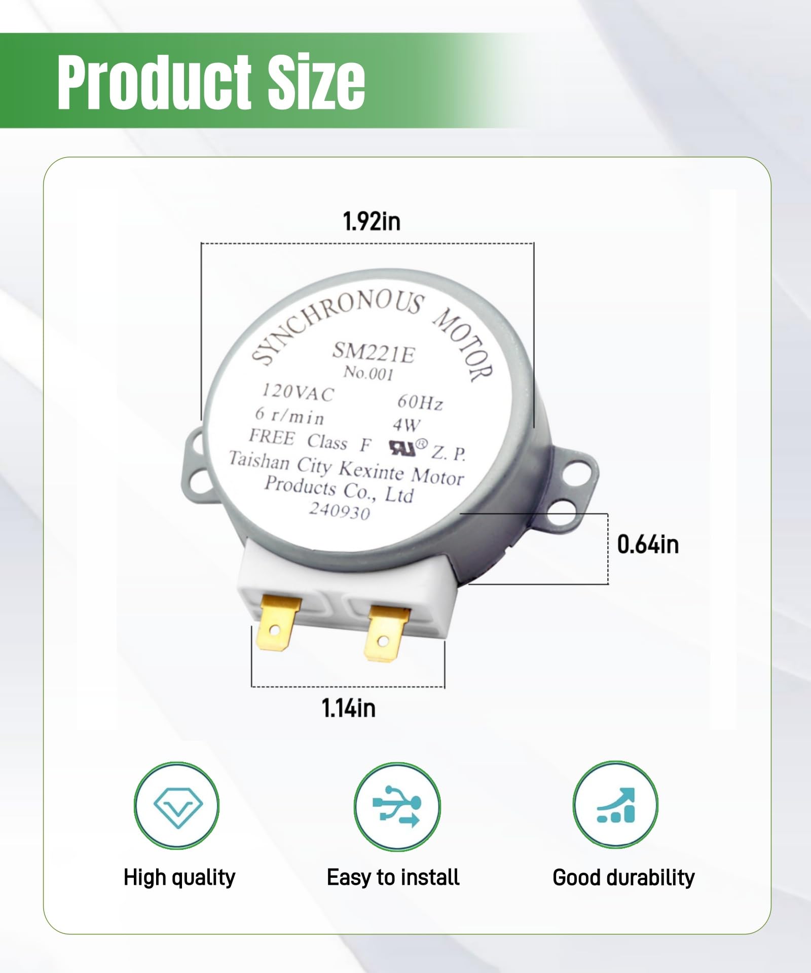 WPW10466420 SM221E Mikrowellen-Drehteller-Motor-Montage, passend für Whirlpool-Mikrowelle, ersetzt W10210848, W10243962, W10466420, AP6021861, PS11755189