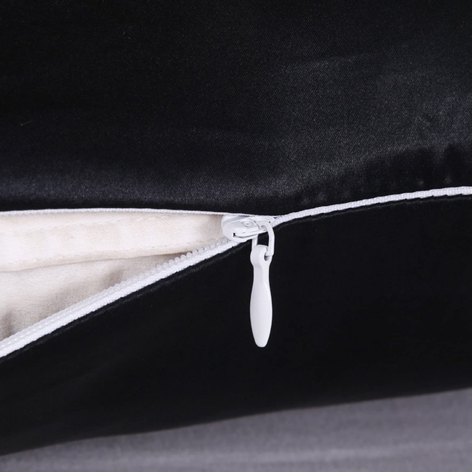 2 PCS Funda de Almohada de Seda de Mulberry con Cremallera Oculta Funda para Almohada para una Reina Reina estándar