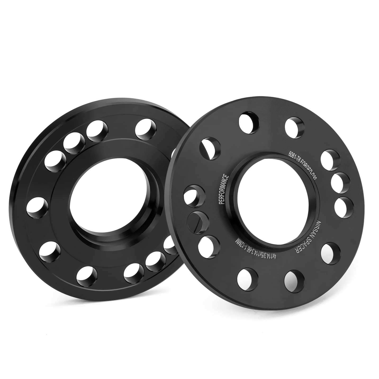dynofit12mm 5X114.3 Wheel Spacers, 2PCS Hubcentric Wheel Spacer with 66.1mm Hub Bore, Compatible with Nissan 350z 370z Altima Infiniti FX35 G35 G37 M45 Q45 Q50 And More Without Extended Lug Bolts