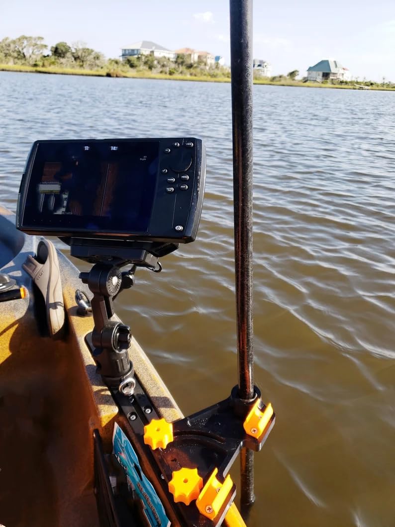 Stake-n-Stow Rail Mount for 7/8" for Stake-Out Poles – Adjustable Kayak & Boat Track Mount, Secure Stake Pole Holder, Universal Track Accessory for Fishing & Camping Gear (Black)