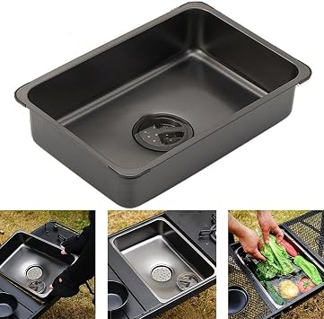 Portable Camping Kitchen Sink, Stainless Steel Washing Basin For IGT Table, For Outdoor Cooking Food Storage, Outdoor Picnic Sink