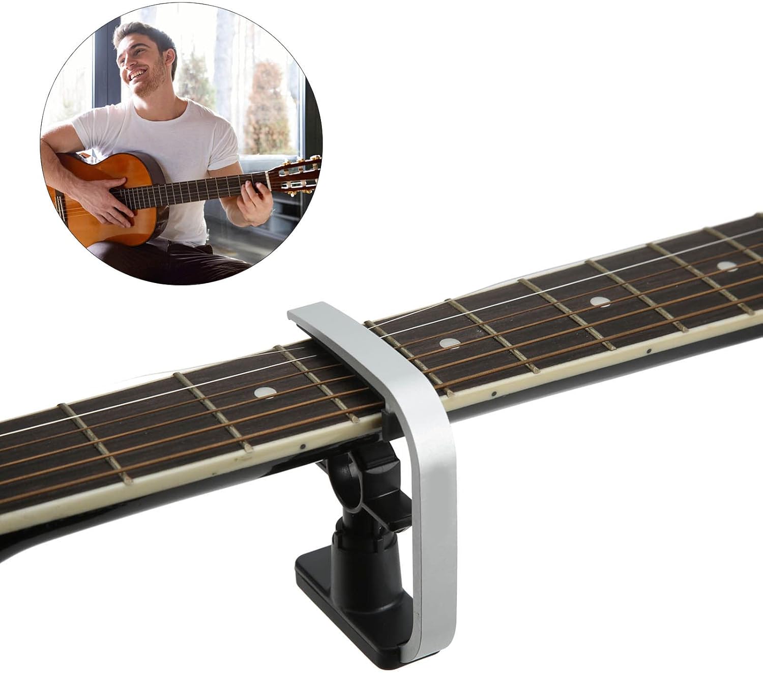 Guitar Capo, Wide Compatibility Easy Adjusting Acoustic Guitars Capos Metal Silicone Accurate Tuning for Instrument//2068