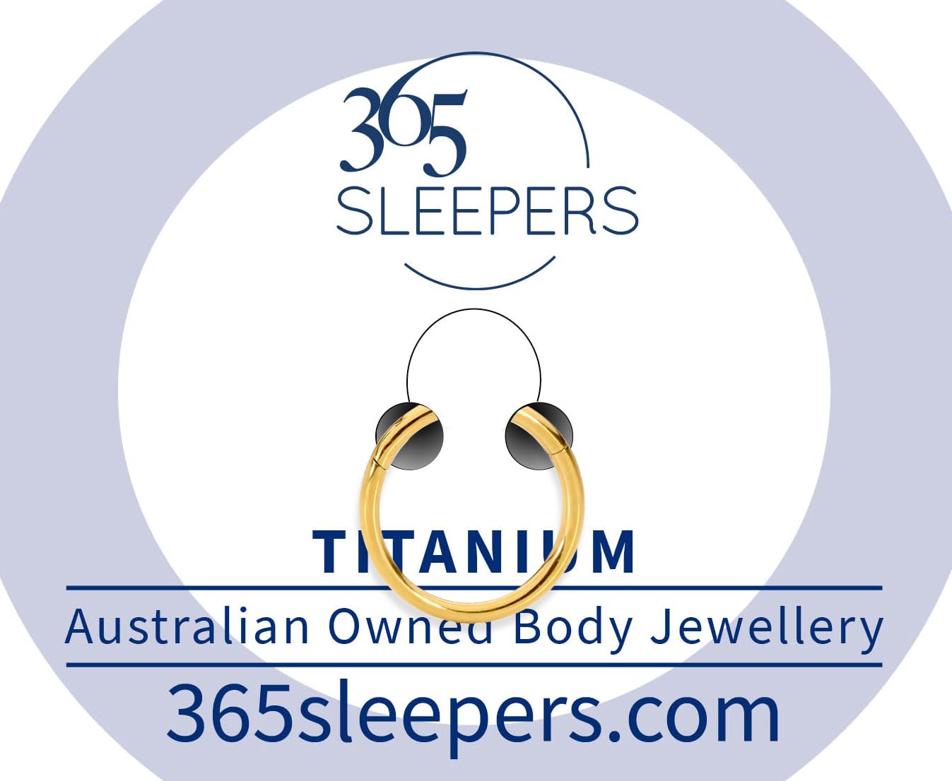 365 SLEEPERS Piercings para todo el cuerpo, aro con bisagra, de titanio G23, en calibres 20G, 18G, 16G, 14G, 12G, 10G, 8G, se venden individualmente — view 2
