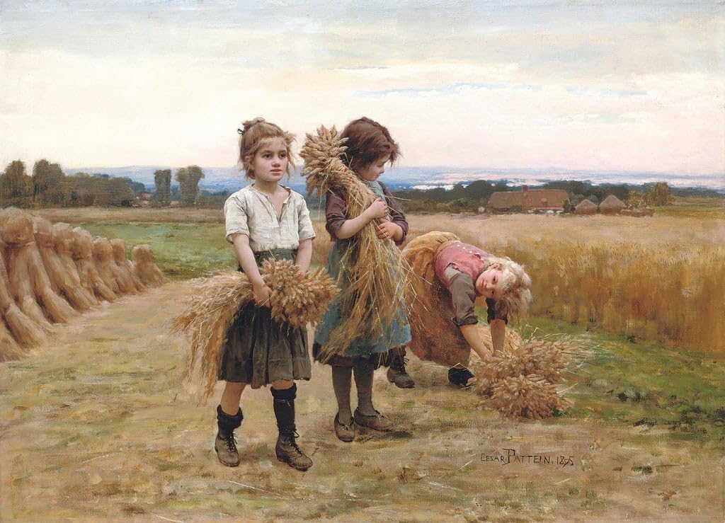PSVDCTOO Famous Art Pictures Posters and Prints the Young Harvesters by Pattein Classic Pictures for Room Decor 60x90cm