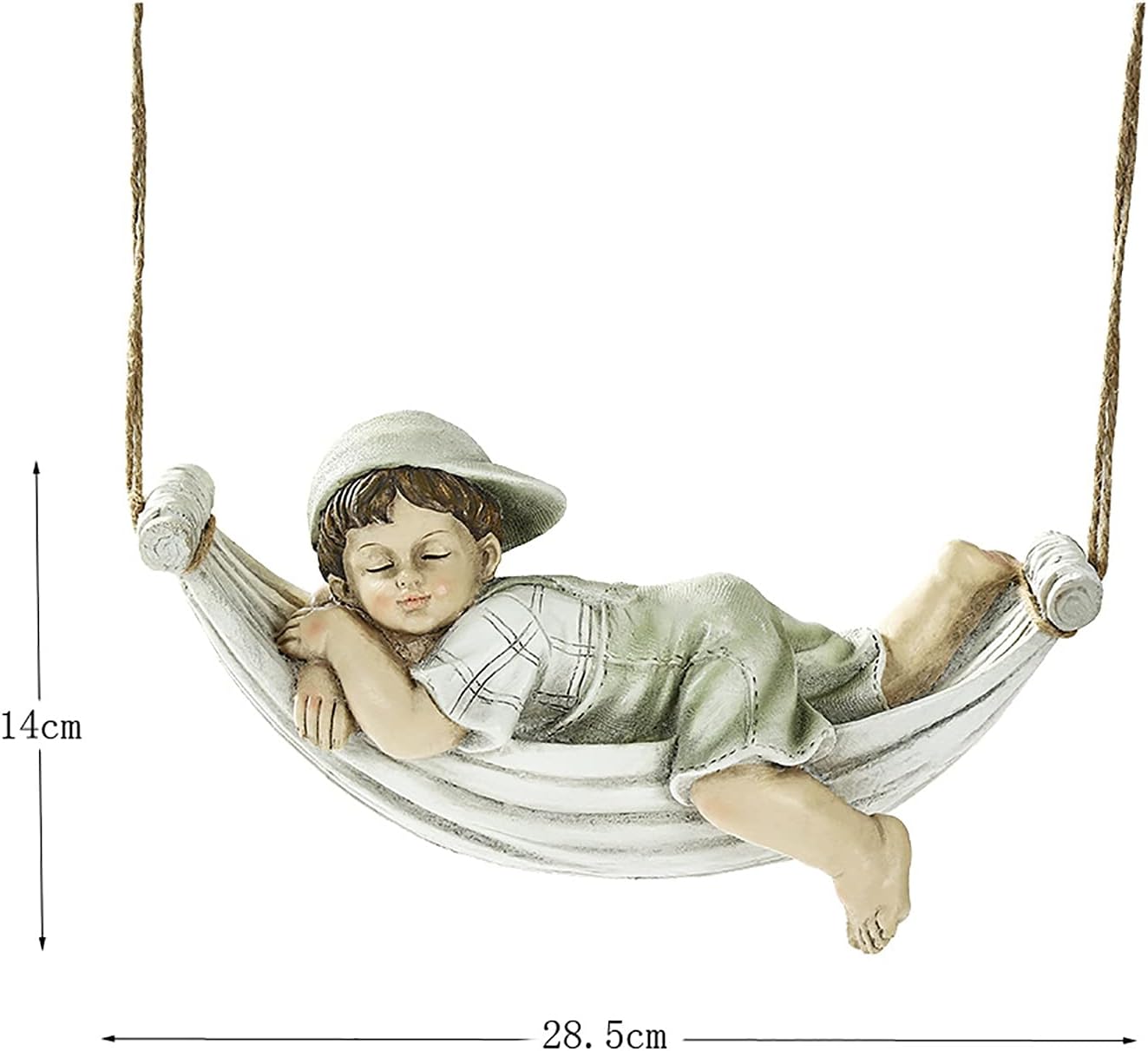 TY&WJ Boy Girl On Swing Garden Ornaments,Romantic Lovers Outdoor Statues,Weather-Resistant Hanging Sculpture for Yard Lawn Tree Decoration Stone Finish (Color : Boy)