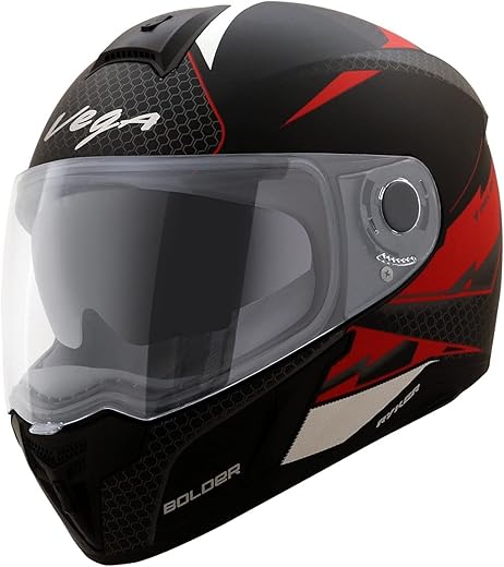 Vega Ryker Bolder ISI Certified Matt Finish Full Face Dual Visor Helmet for Men and Women Outer Clear Visor and Inner Smoke Sun Visor(Dull Black…