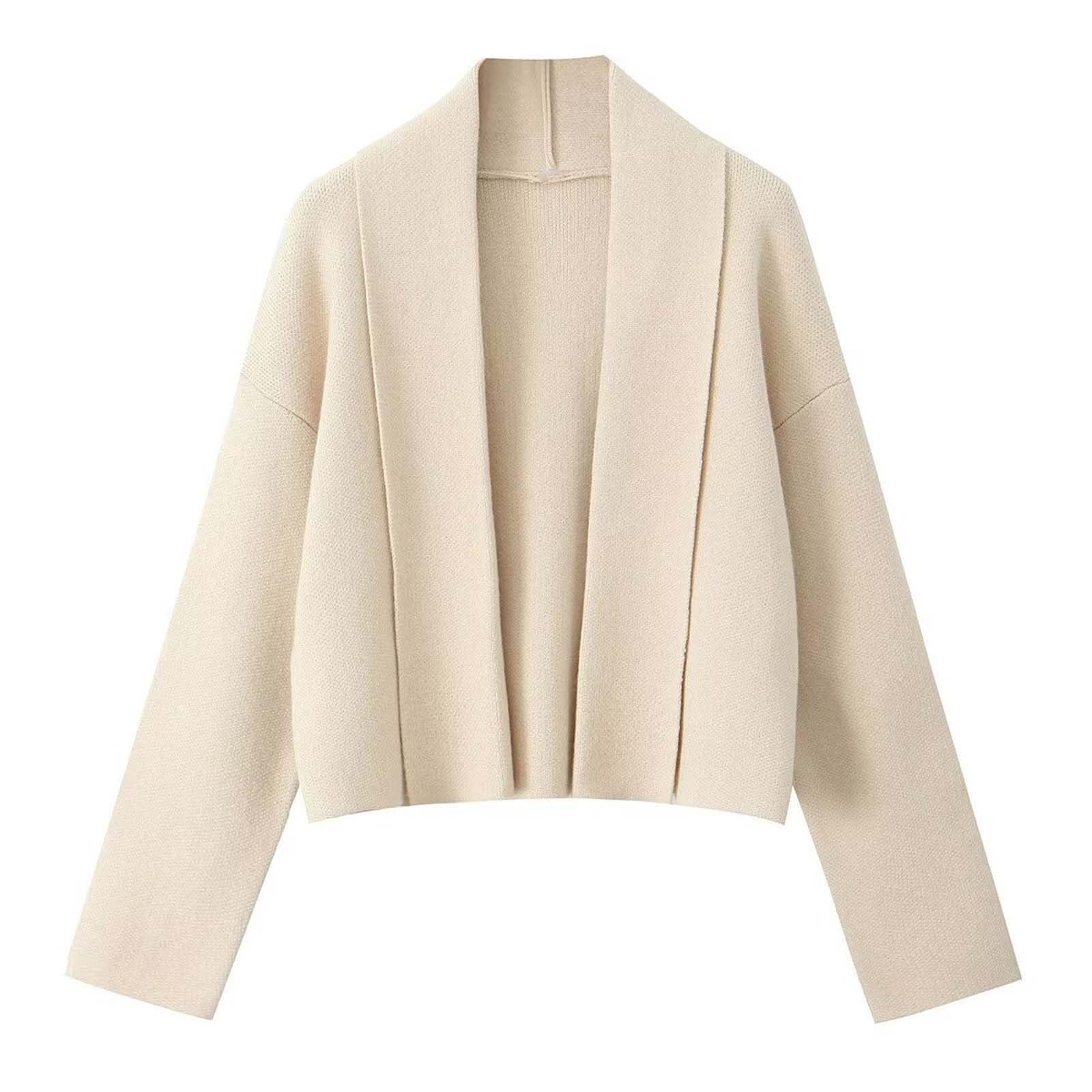 Womens Open Front Cardigan Casual Long Sleeve Soft Fall Winter Dressy Sweater Solid Color Loose Fit Fashion Jacket