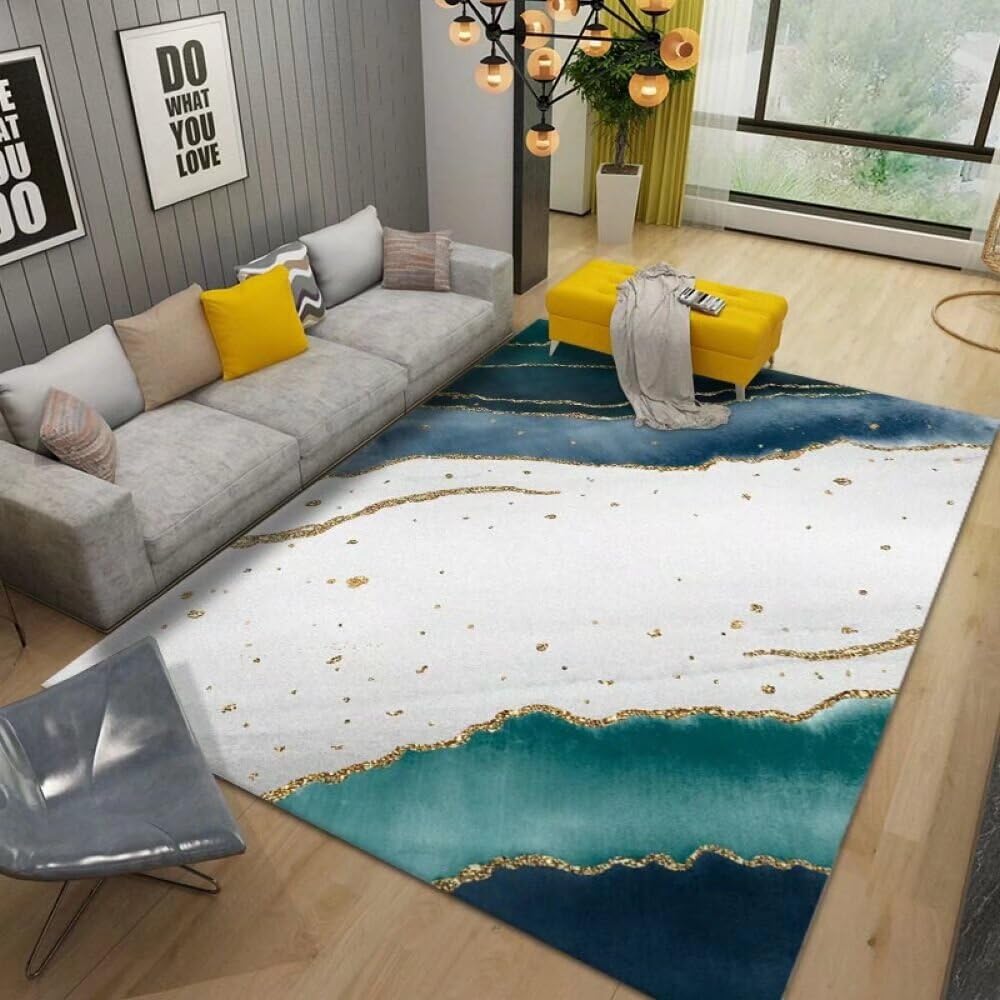 Tapis chambre garçon bleu bord de mer 200x300 cm doux