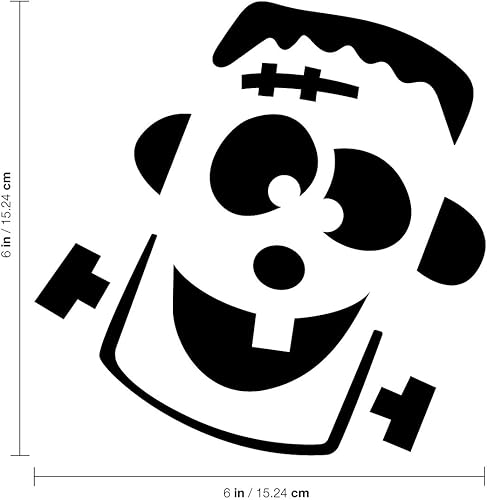 Miniatura 2 de Calcomanía de vinilo para pared, diseño lindo de Frankenstein, de 6 x 6 pulgadas, bonita y espeluznante decoración de la temporada de Halloween,