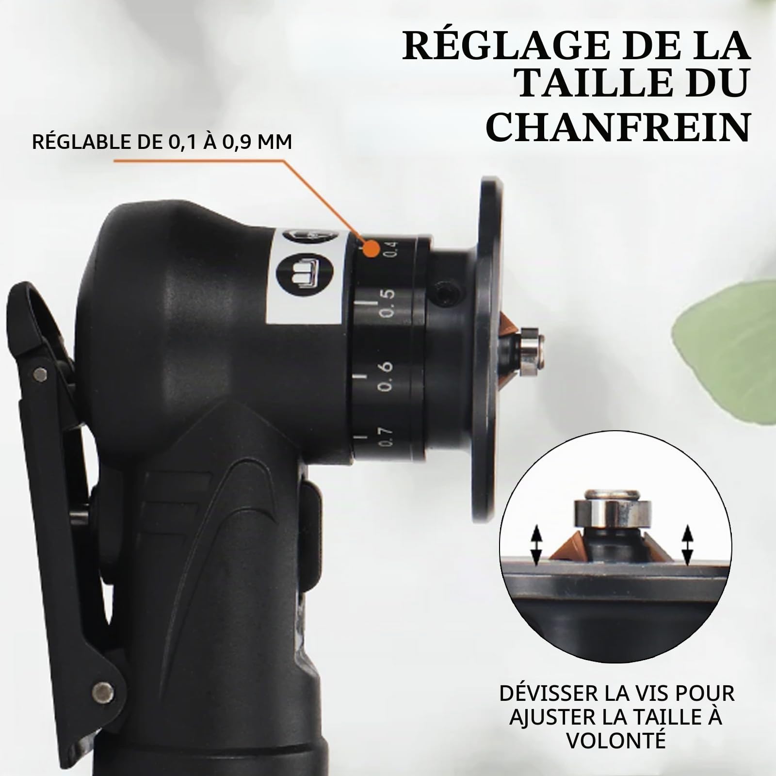 Machine De Chanfreinage Pneumatique, Chanfreineuse Pneumatique Mini Outil De Chanfreinage à Air Pneumatique Pour Le Chanfreinage Et L'éBavurage Outil D'éBavurage En MéTal Portable 30 000 Tr/Min