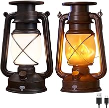 KOOPER Solar Lantern Outdoor Lights, Vintage Flickering Flame Solar Lanterns Lights Outdoor Waterproof, Hanging Outdoor Solar Lanterns Lights, Rechargeable Lantern for Yard Garden Table Decor 2 Pack
