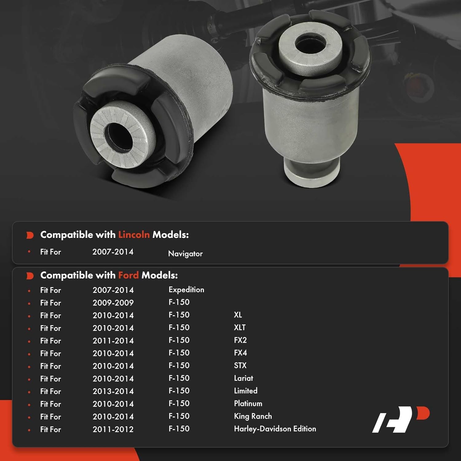 A-Premium 2 x Front Lower Control Arm Bushing Kit, Compatible with Ford F-150 F150 2009-2014, Expedition 2007-2014 & Lincoln Navigator 2007-2014