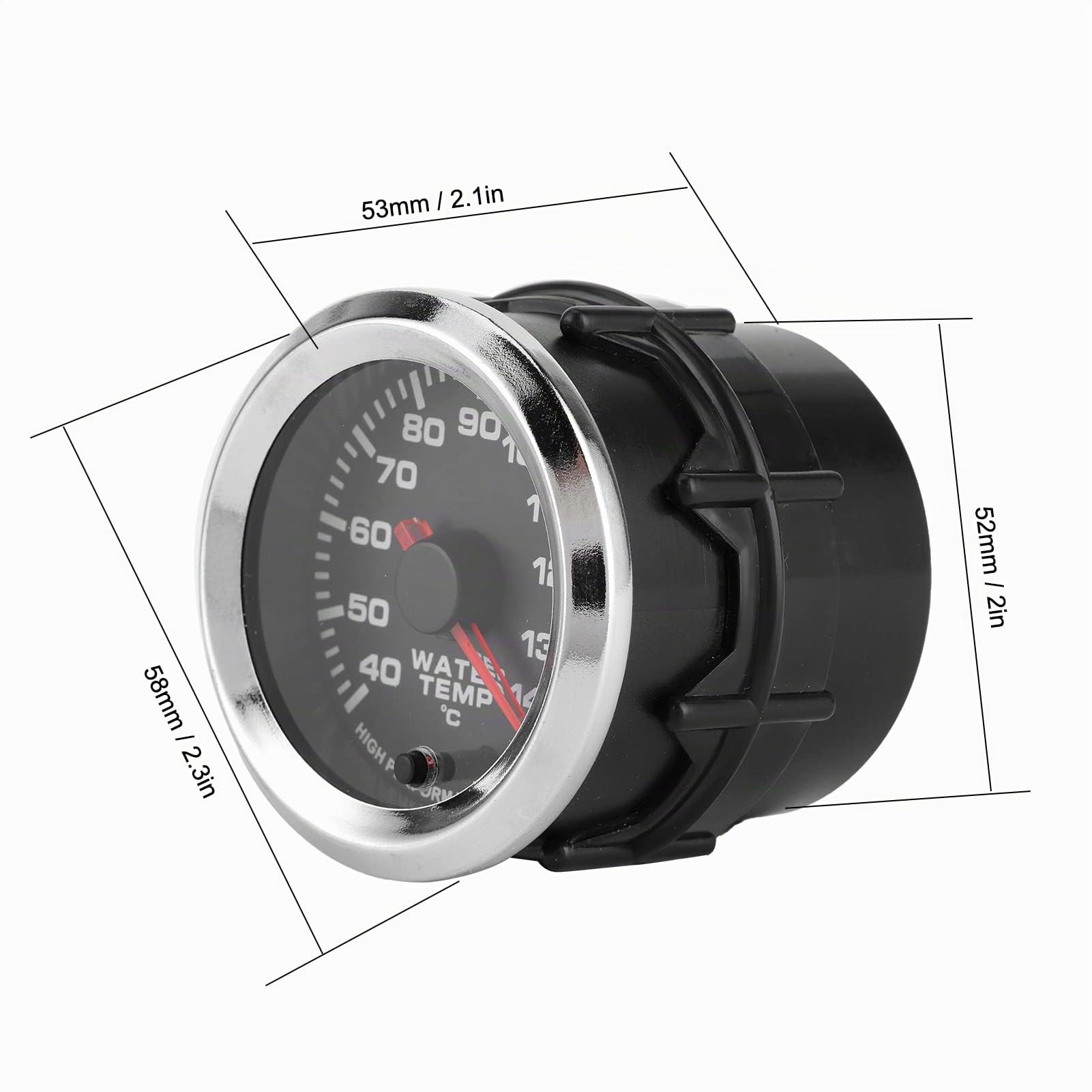 Ebtools - Medidor de temperatura de agua (12 V, kit de medidores de temperatura, refrigerante, indicador de temperatura, universal, 7 colores, pantalla LED, 52 mm)