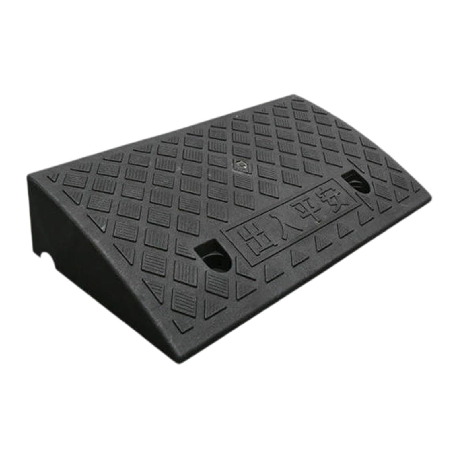 Rampa de Acceso para Coches Y Sillas de Ruedas con Estructura de PP Resistente Y Antideslizante Fácil Instalación Adecuada para Exteriores E Interior, Negro 50x27x12cm