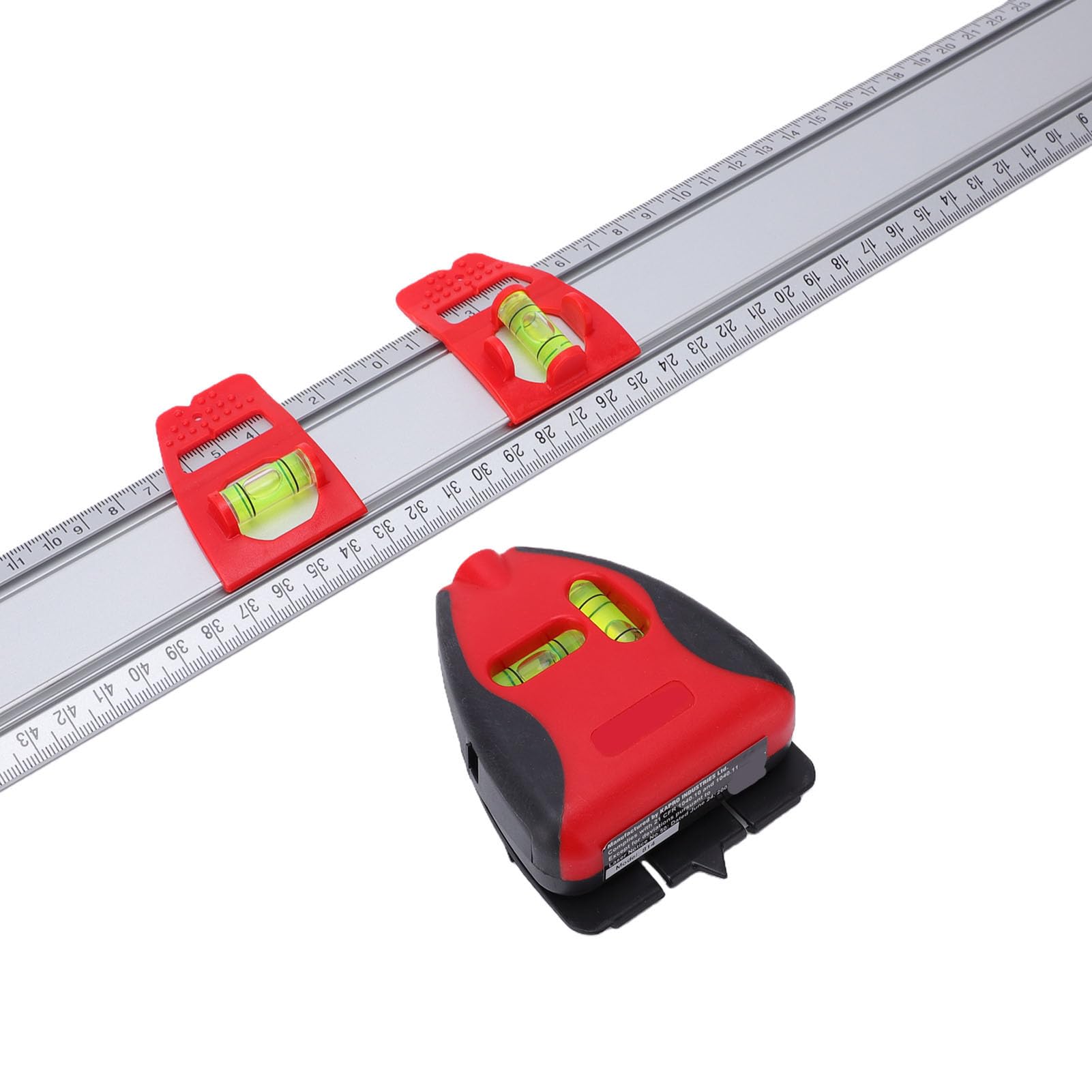 Asixxsix Narzędzie do Wieszania Obrazów, Linijka Poziomu ze Stopu Aluminium o Długości 60 Cm z Poziomicami o Podwójnej Osi dla Idealnego Wyrównania, Narzędzie do Wyrównywania z Precyzyjnymi