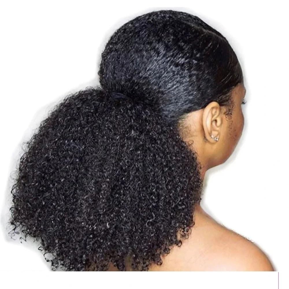 Koński ogon Przedłużanie włosów Afro w kręcone kucyki, 8-24" Clip-in Remy Human Hair(24inch 110g)