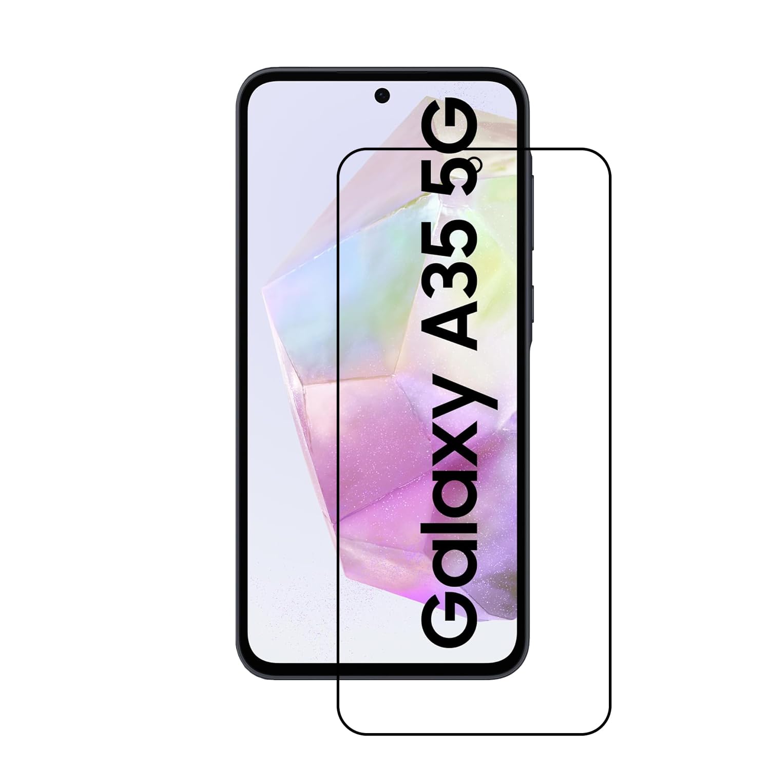 Tough Lee Tempered Glass Screen Guard Protector for Samsung Galaxy A35 / A55 5G (Edge to Edge Coverage) (with Easy Installation Kit) (Black) (Pack of 1) (B0CZXS9ZWT) Amazon Price History, Amazon Price Tracker