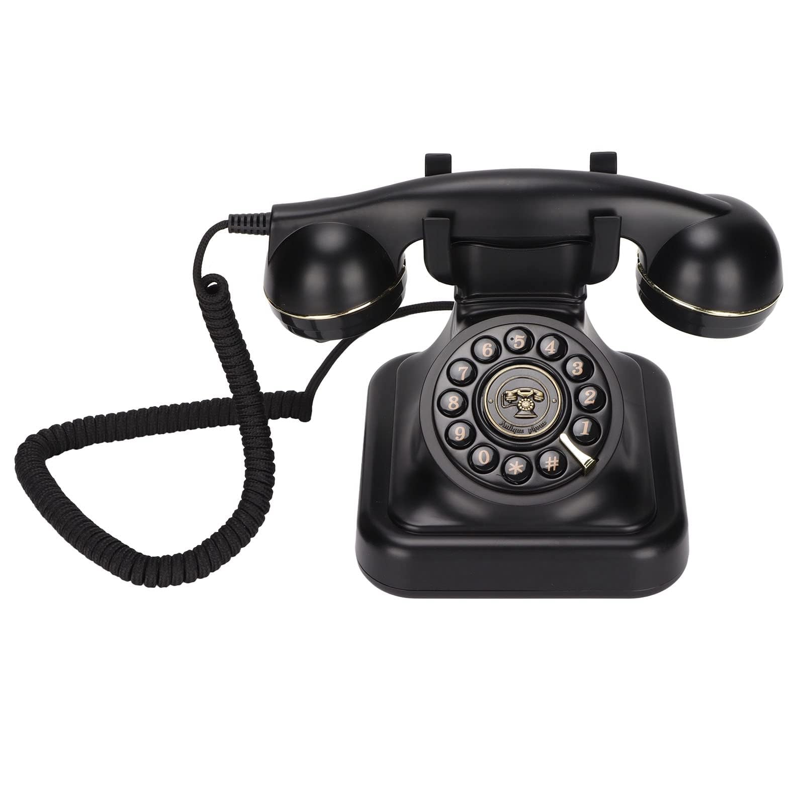 Retro Telefon mit Wählscheibe, Vintage Festnetztelefon Klassisches Schnurgebundenes Altmodisches Europäisches Tischtelefon für Büro Café Bar Schlafzimmer Dekoration