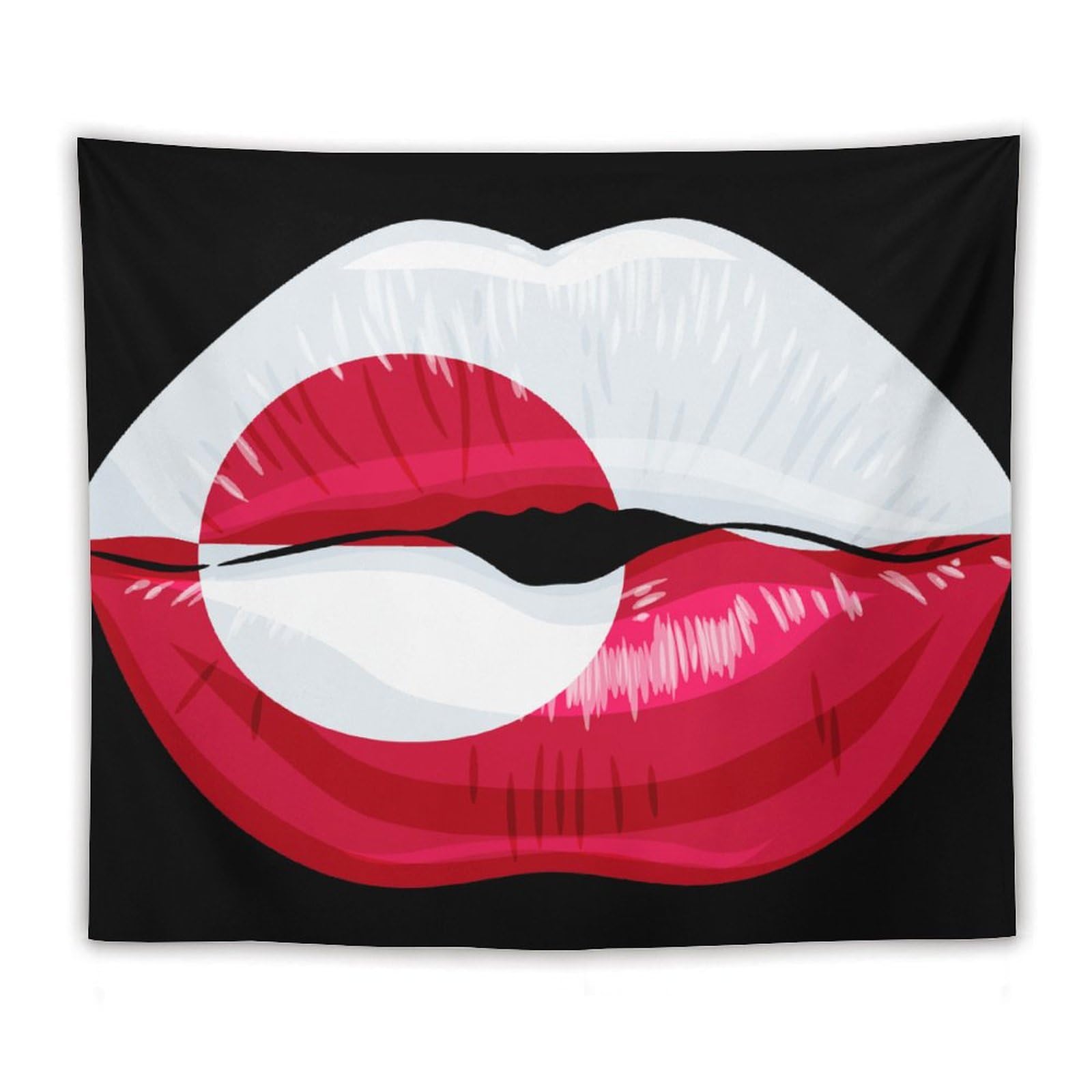XingFox Greenland Flag Lips Tapestry Wall Hanging, National Flag Art Wall Decoration Tapestry, For Bedroom Living Room Dorm Home Decoration, 50"x60"