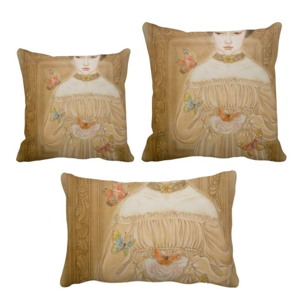 Coussin papillon peinture chinoise de style artistique chic