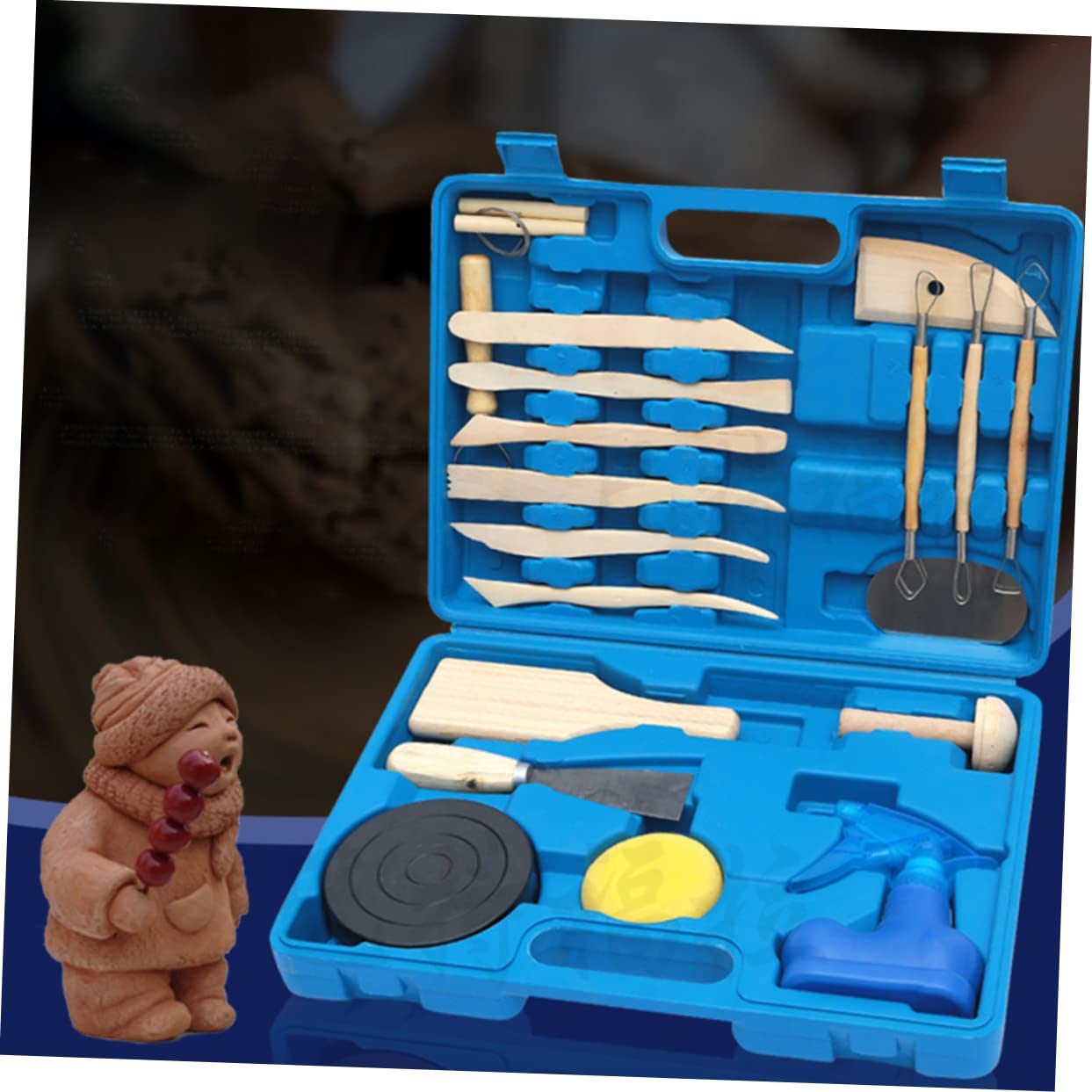 Housoutil 19 Piezas Kit de Herramientas para Esculpir Arcilla Instrumentos para Figuras de Arcilla para Modelar Casa Aula