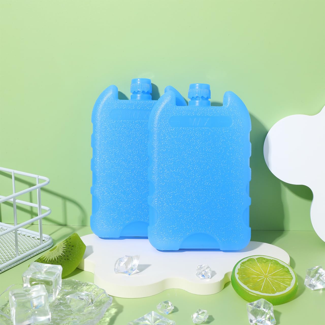 NOLITOY 4 Pcs Ice Crystal Boxes for Lunch Boxes: Slim Coolers Reusable Ice Pack - Hard Shell Freezer Packs for Camping Picnic