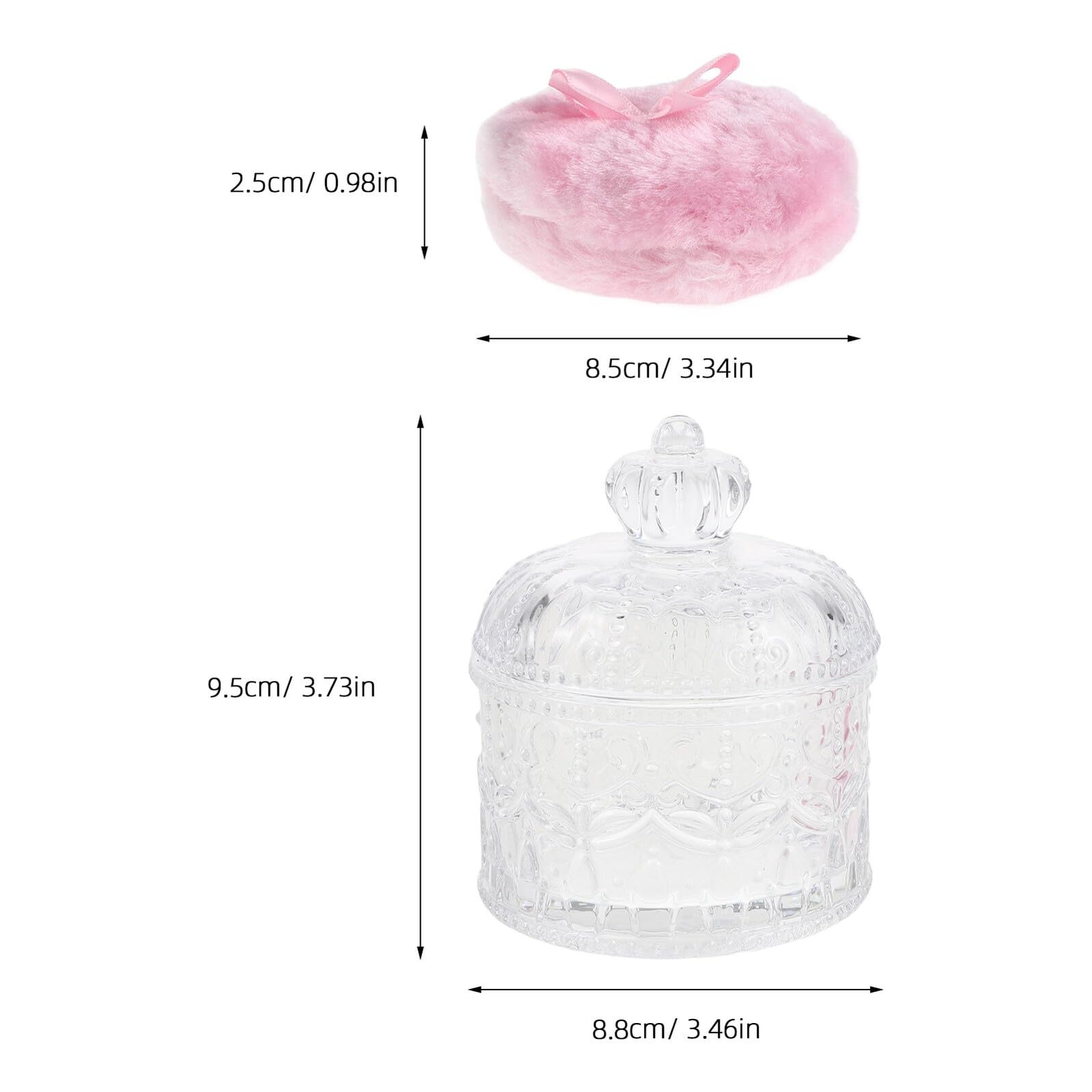 Homoyoyo Set 1 Spugna per Cipria Rosa Barattolo in Vetro e Materiale ad Alta Densità per Cipria in Polvere e Compatta, Applicatore Versatile per Viso, per Viaggio e Sostituzione