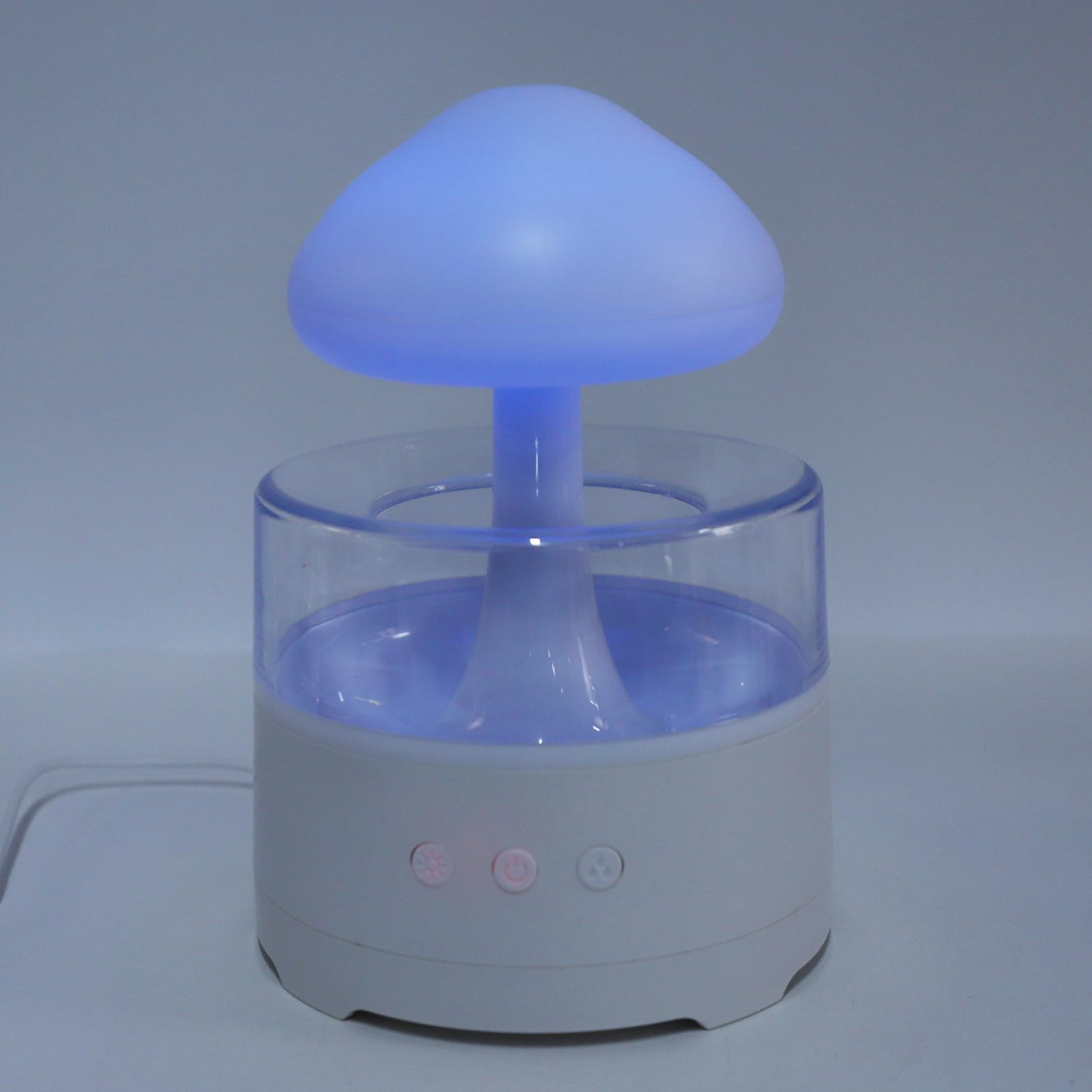 Umidificatore a goccia di pioggia, elegante diffusore con 7 luci LED regolabili per oli essenziali, per casa e ufficio, 1 unità