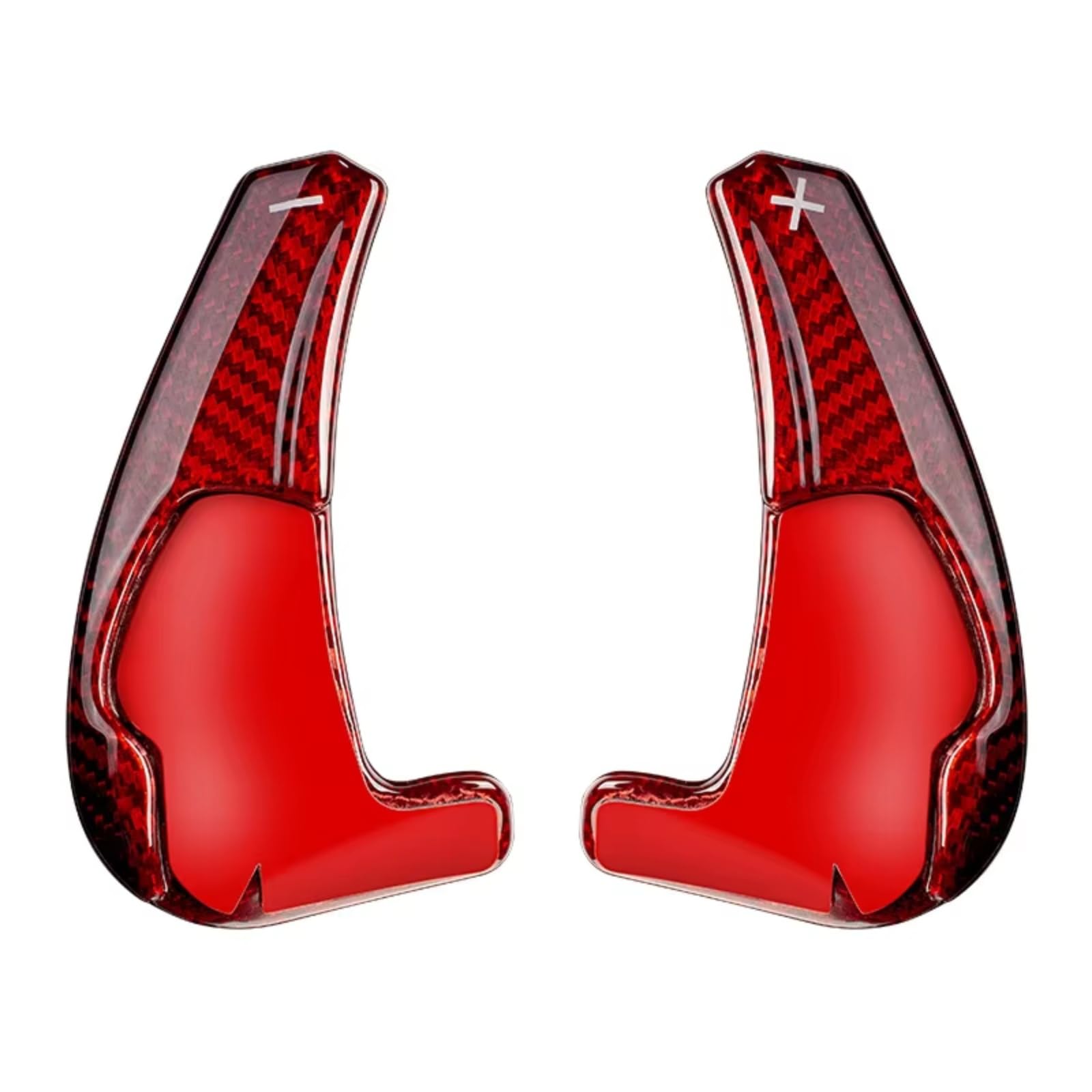 Wsderub Red Compatible With Dodge For Challenger For Charger 2Pcs Carbon Fiber Car Steering Wheel Shifter Paddle Extension Interior Accessories(Red)