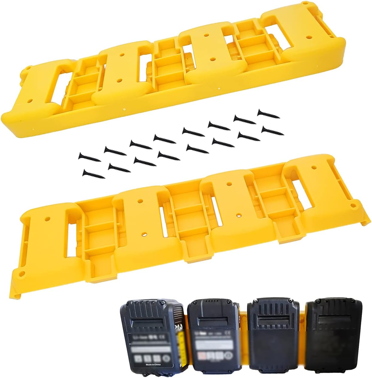 WOLGNKI Plastic Battery Organizer Mount Holder Fit for Milwaukee M18 ...