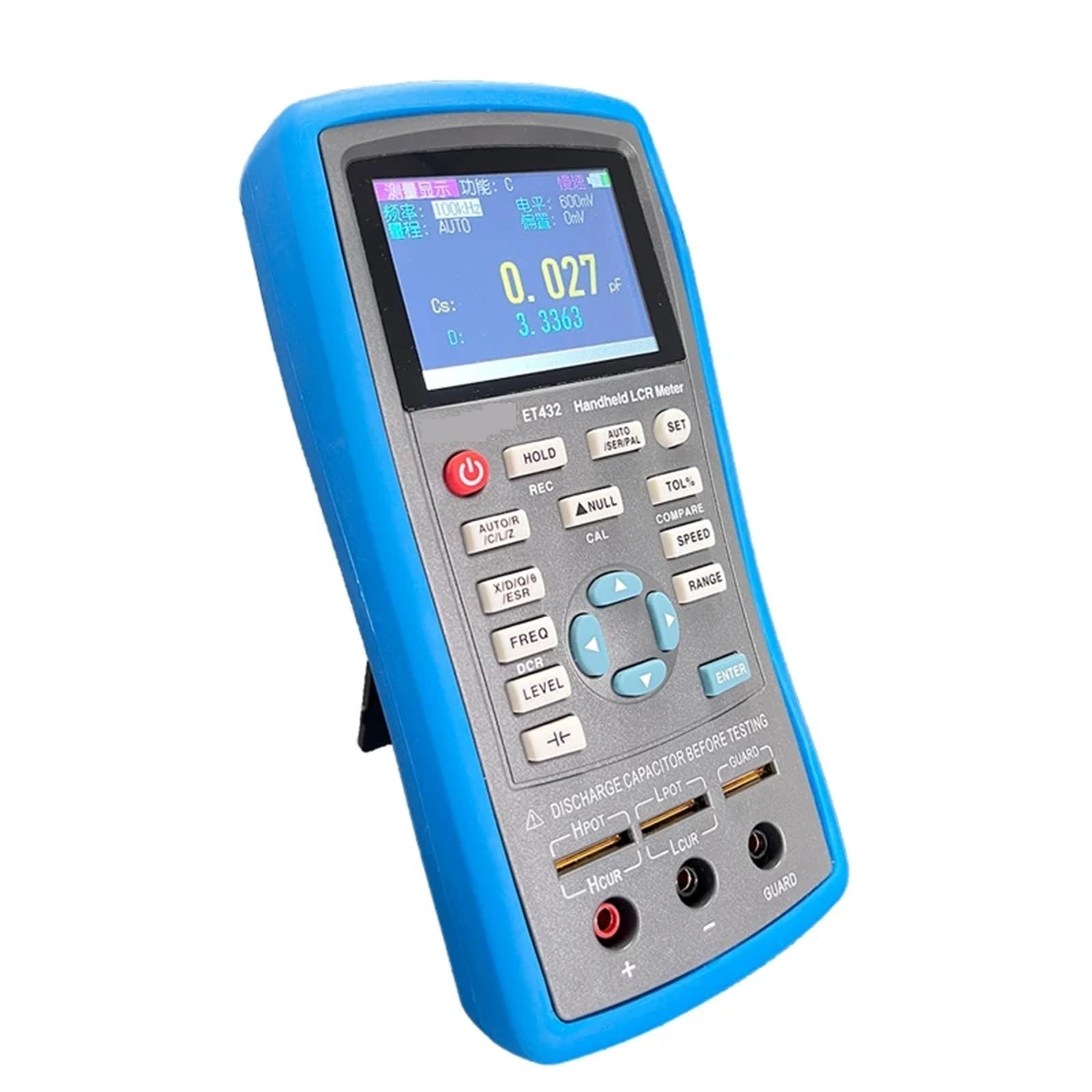 Multimetr cyfrowy, Profesjonalny miernik LCR 2,8” TFT ręczny cyfrowy mostek LCR pojemność indukcyjność rezystancja częstotliwość tester 100Hz~10kHZ Wszechstronne możliwości pomiarowe(ET431)