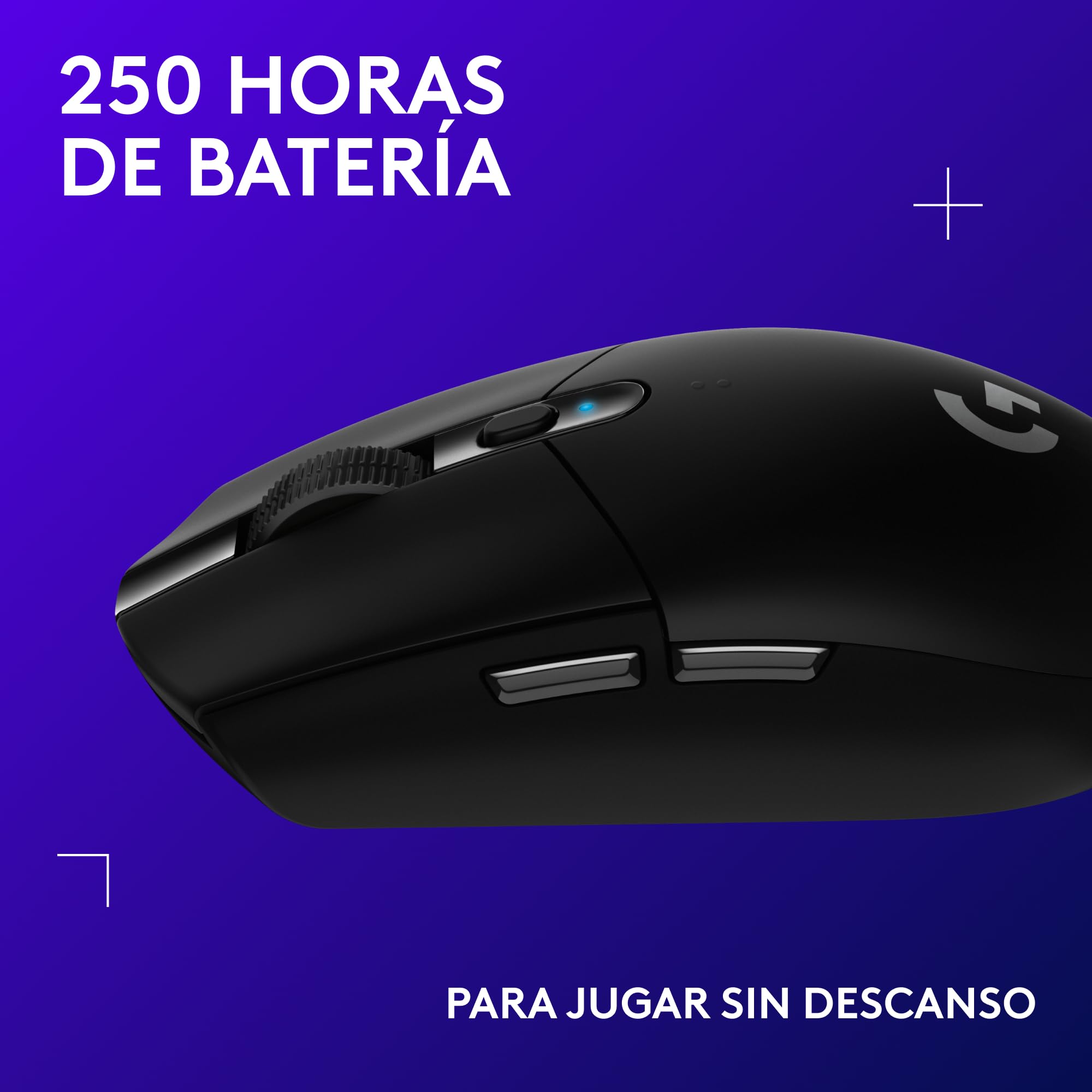 Logitech G G305 Lightspeed Ratón Gaming Inalámbrico, Captor Hero 12K, 12,000 dpi, Ultra-Ligero, Batería de 250h, 6 Botones Programables, Memoría Integrada, PC/Mac - Negro