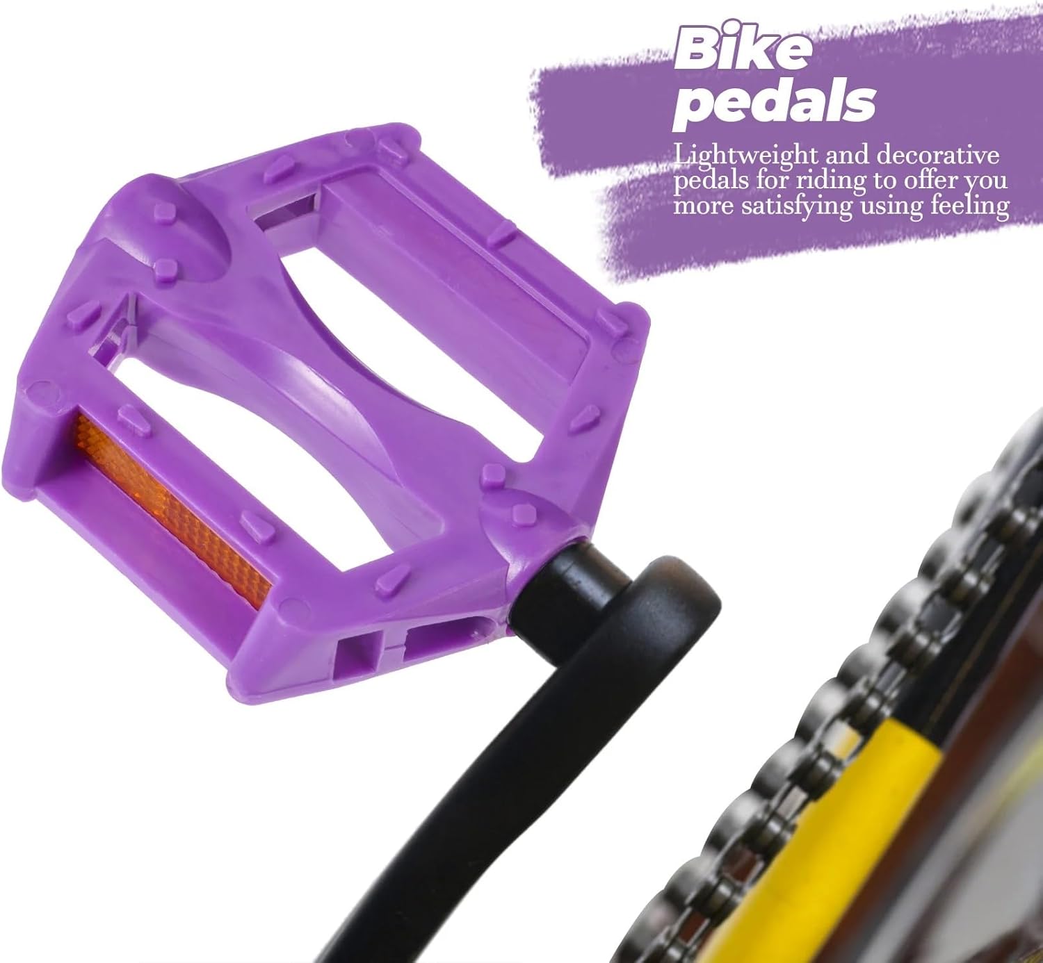 Bike Foot Pegs 6pairs Purple Anti-Slip Bike Pedals (Plastic & Iron)