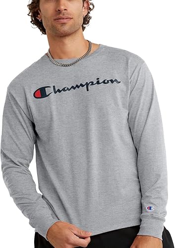 Champion Camiseta para hombre, camiseta clásica de manga larga, cómoda, suave para hombre (regular o grande y alto)