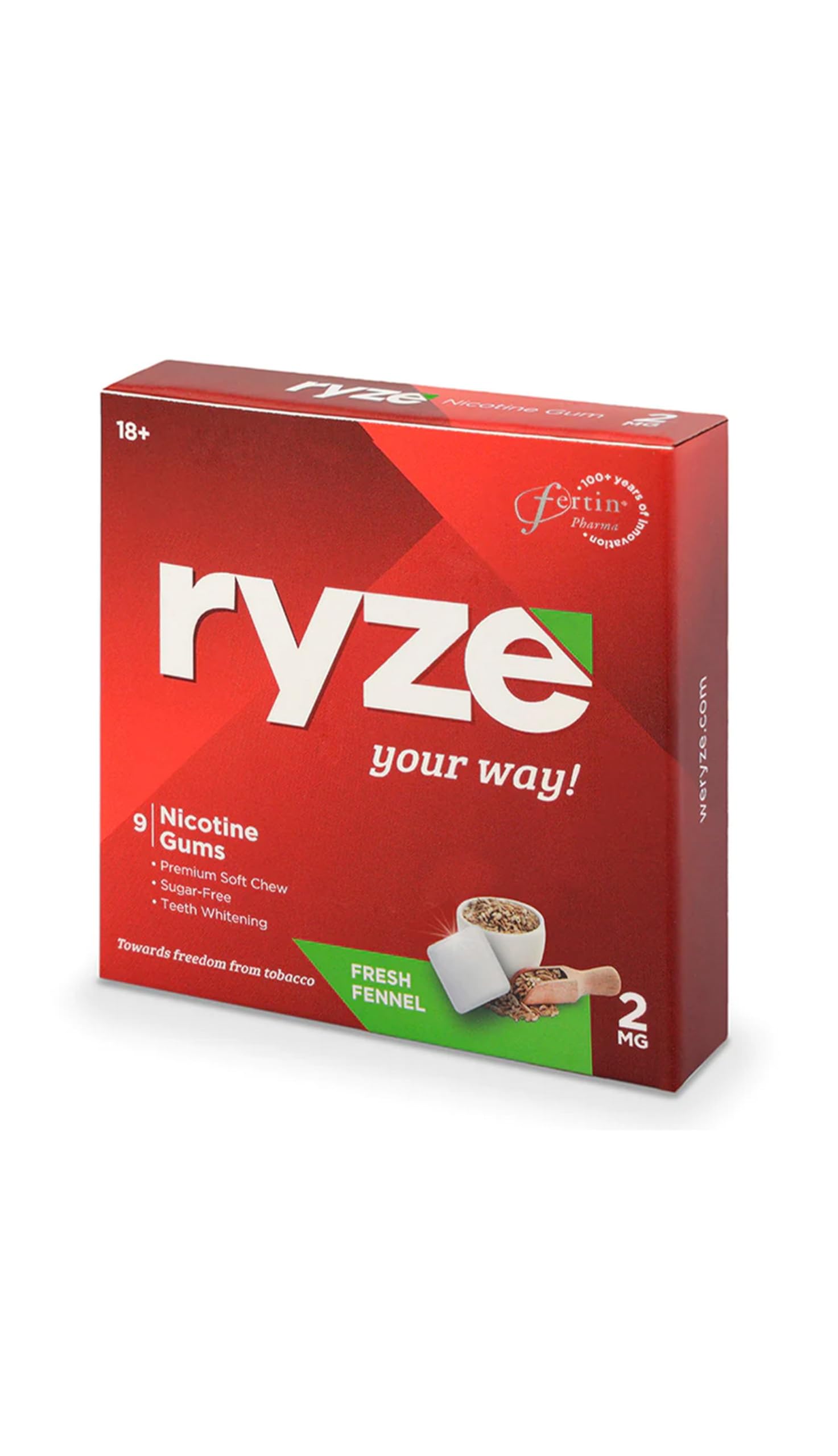 RYZE Nicotine Gum 2mg | 9 Gums | Fresh Fennel | Quit Smoking & Chewing Tobacco | WHO Approved | Easy on Throat | Sugar Free | Teeth Whitening Gum (B0DCGFPVKQ) Amazon Price History, Amazon Price Tracker
