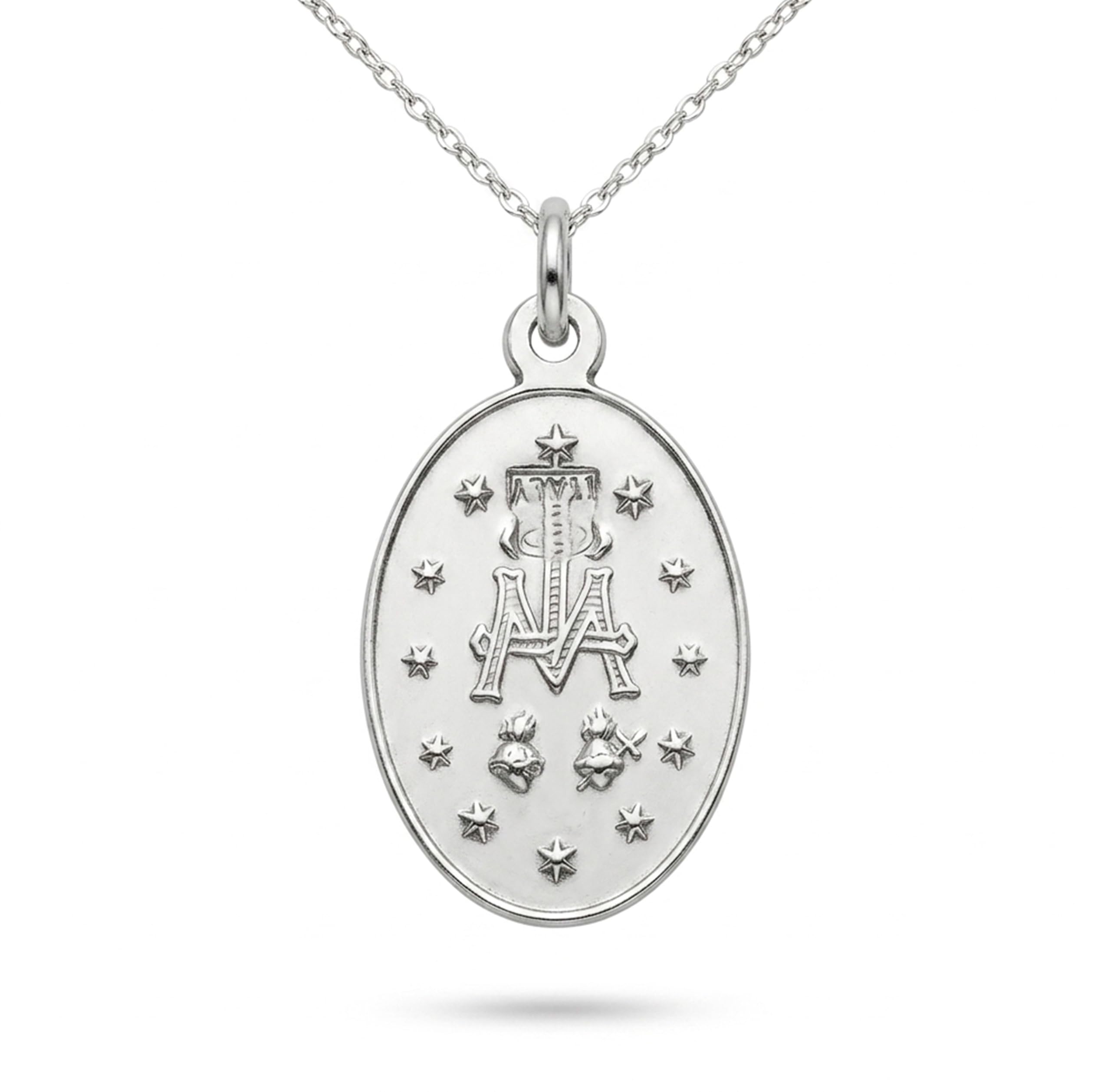 Only faith Collana con medaglia miracolosa, in argento Sterling 925, catena