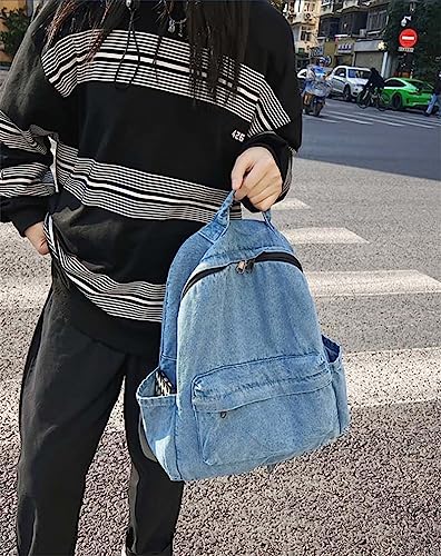 MaxxCloud Vintage Denim Laptop Backpack Casual Canvas Daypack Handbag Purse Lightweight Rucksack Shoulder Bag2