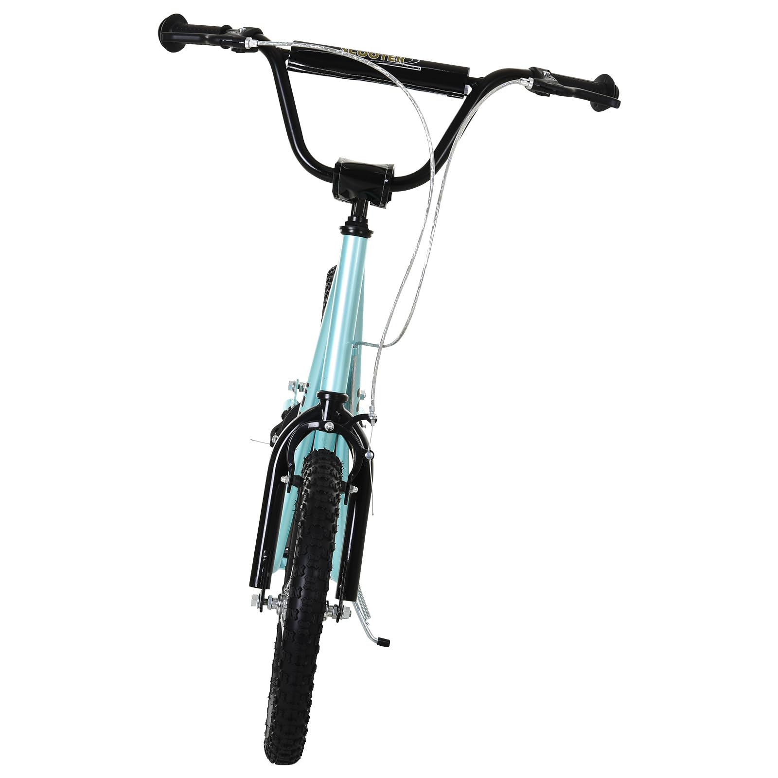 HOMCOM Monopattino con Manubrio Regolabile, Ruote Grandi, 2 Freni e Telaio in Acciaio, Azzurro, 139x58x90-96cm Max 100kg