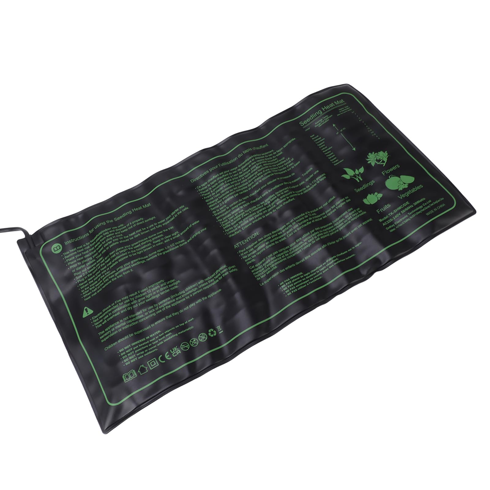 Zerodis Coussin Chauffant pour Semis, Contrôleur de Thermostat pour Tapis Chauffant étanche IP67 en PVC pour Plantes (Prise UE 220 à 240V)